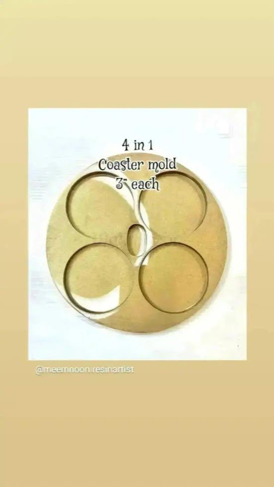 4 in 1 Plain Edges Round Coaster Mold Size 3"