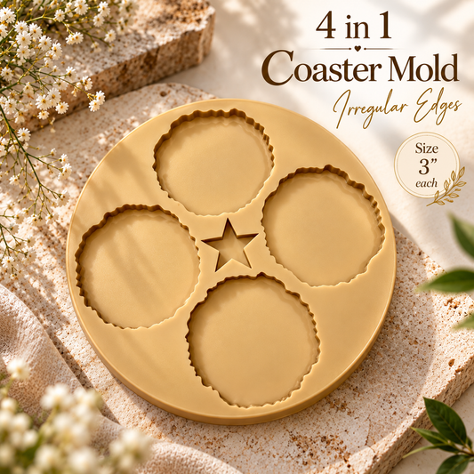 4 in 1 Coaster Mold |size 3" |irregular edges