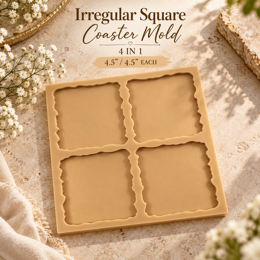 4 in 1 Irregular Edges Square Coaster Mold