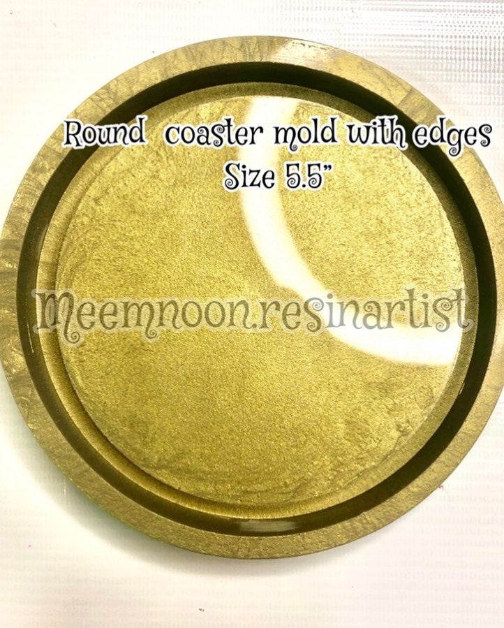 Round coaster mold with edges / 5.5"