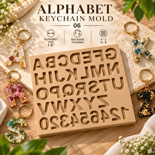 Alphabet  keychain mold 06 (Backside pouring)