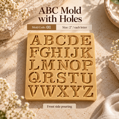 Alphabet keychain mold 01 (with holes)