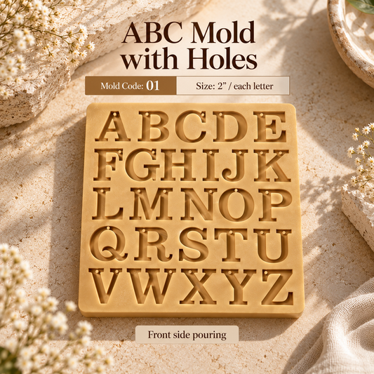 Alphabet keychain mold 01 (with holes)