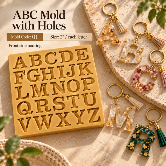 Alphabet keychain mold 01 (with holes)