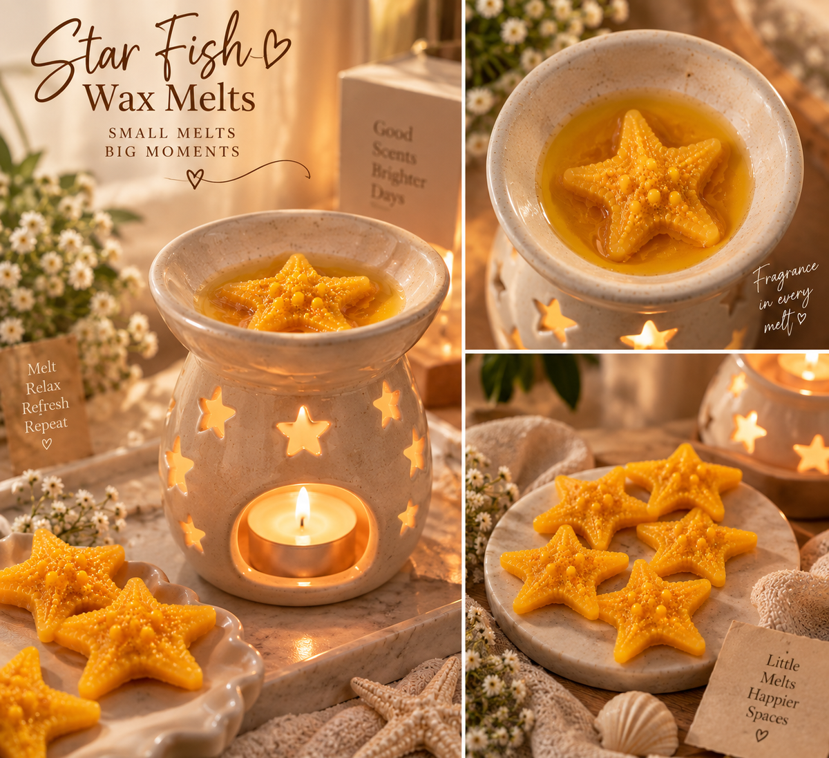 Star Fish Candle Mold 12 Cavities