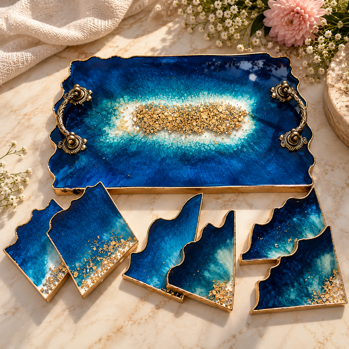 Resin Serving Tray Set
