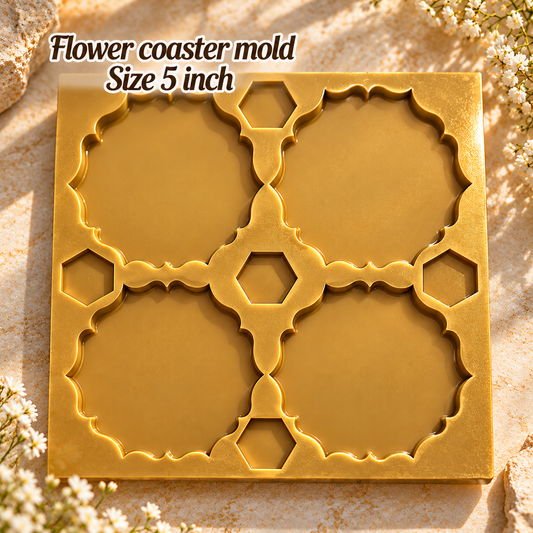 Flower coaster Molds (4in1)  / 5" each