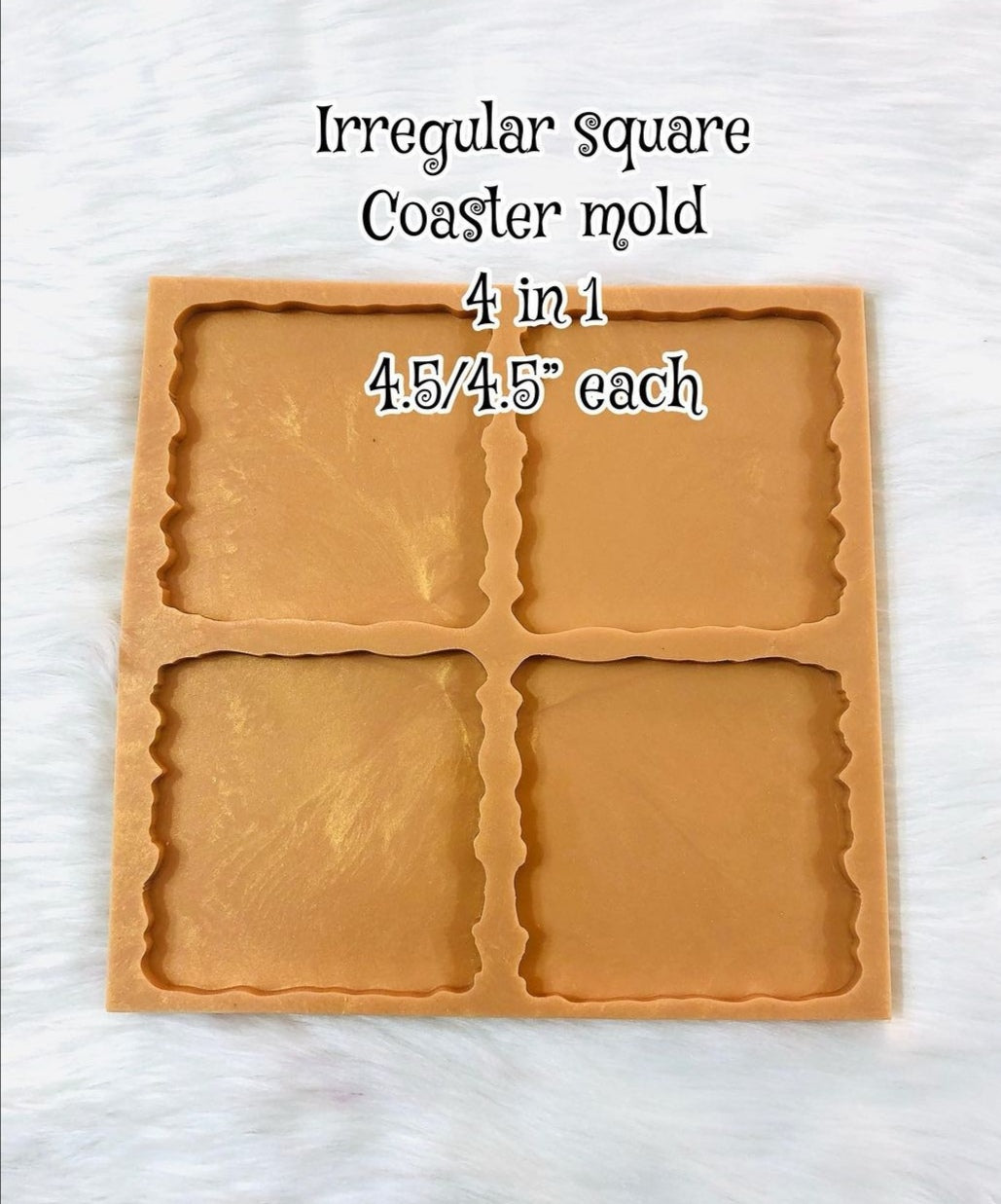 4 in 1 Irregular Edges Square Coaster Mold