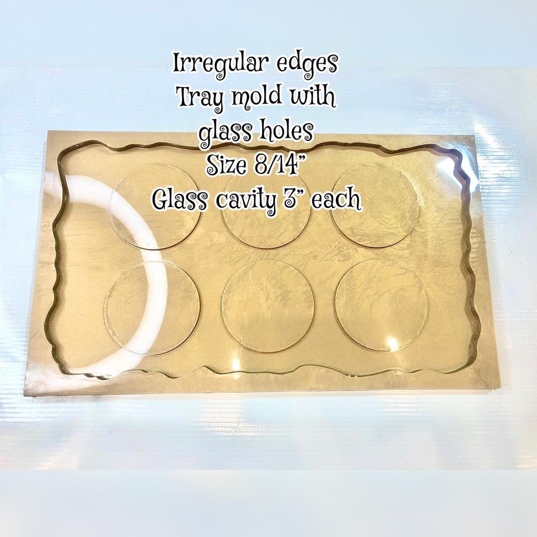 Irregular Edges Tray Mold With Glass Holes RT 03