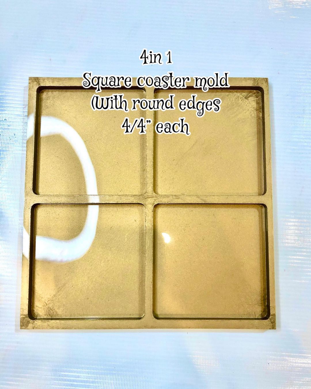 4 In 1 Square Coaster Mold With Round Edges