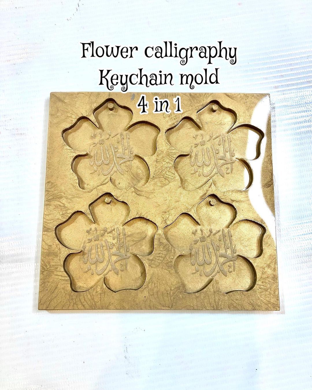 Flower Calligraphy Keychain Mold 4 in 1