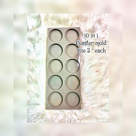 10 in 1 Plain Edges Coaster Circles Mold