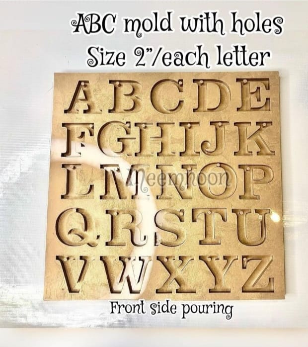 ABC 01 A to Z Capital Letters with holes