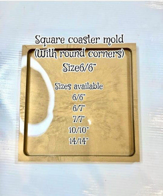 Square Coaster// Tray Mold with Round Corners