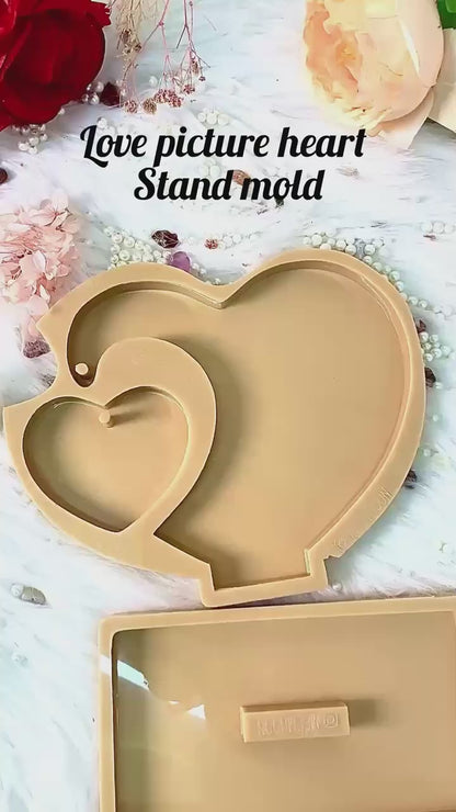 Love Picture Heart Stand Mold