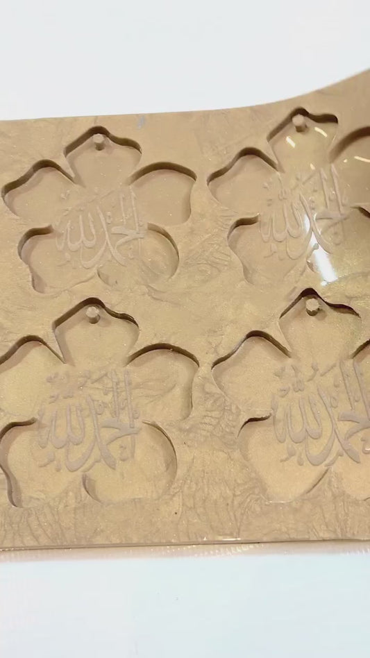 Flower Calligraphy Keychain Mold 4 in 1