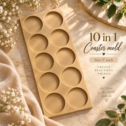 10 in 1 Coaster mold (plain edges)