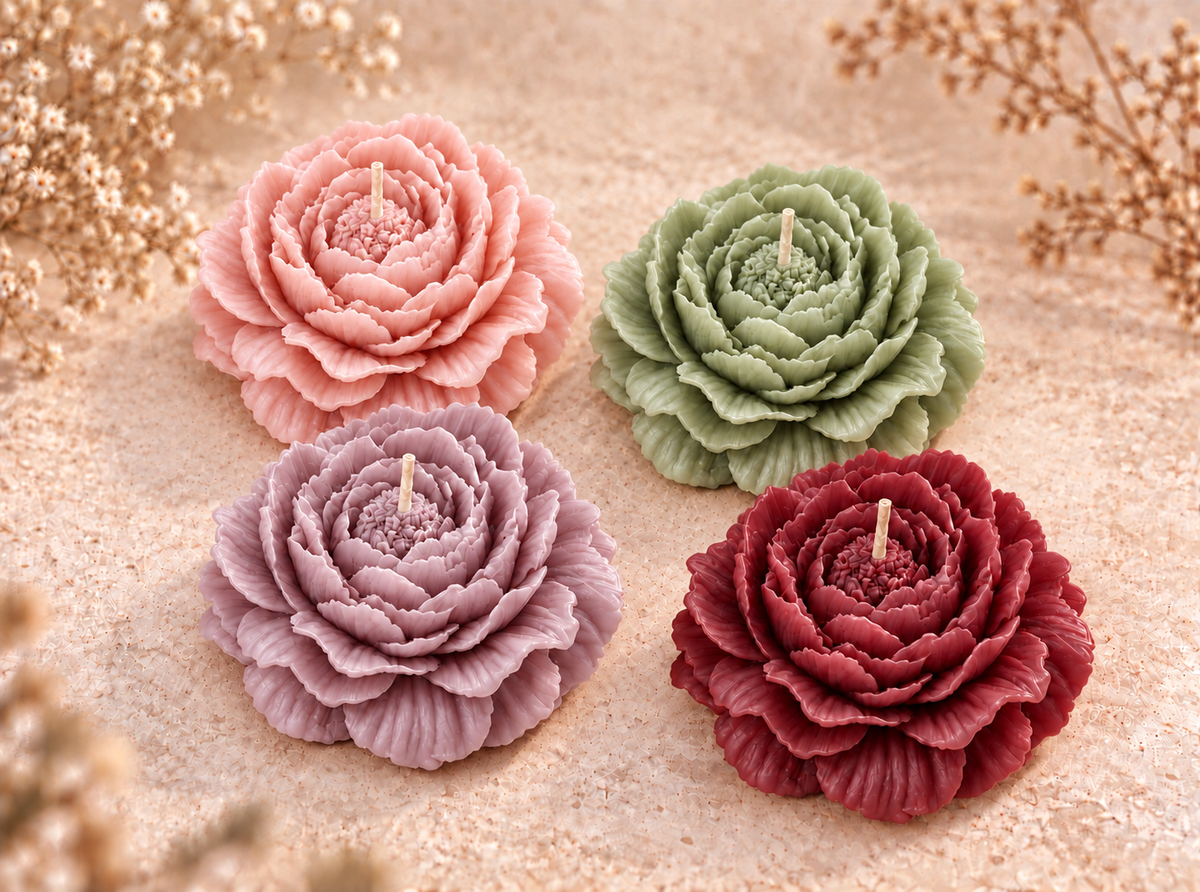 Peony Candle Mold