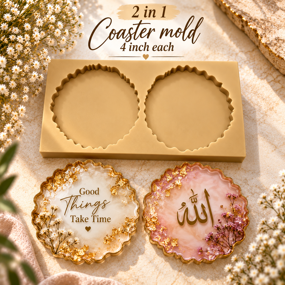 4" Coaster Mold (2 in 1 & 4 in 1)