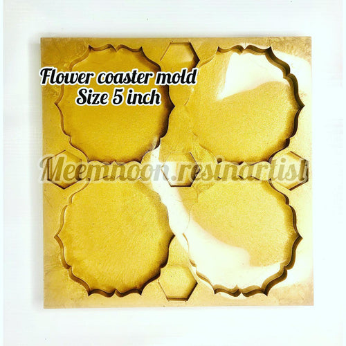 Flower coaster Molds (4in1)  / 5" each